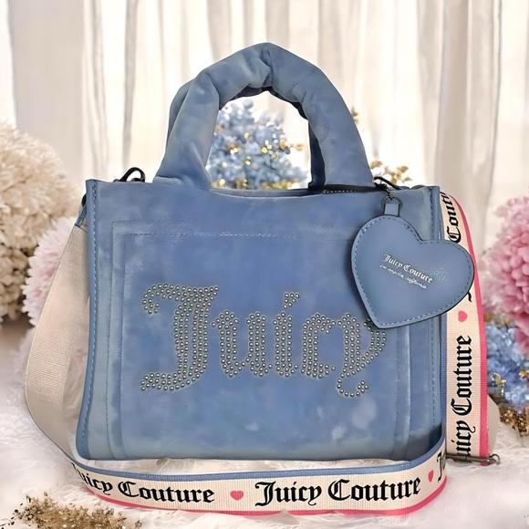 Juicy Couture Big Spender Slate Blue Mini Tote Bag NWT - Picture 1 of 11